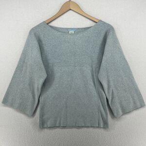 URCHIN MARK EISEN Sweater Womens L Silk Cashmere Blend Dolman 3/4 Sleeve Blue